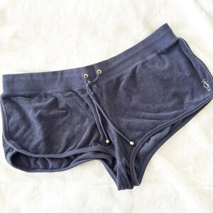 Juicy Couture 2010s navy blue velour terry cloth shorts size XL